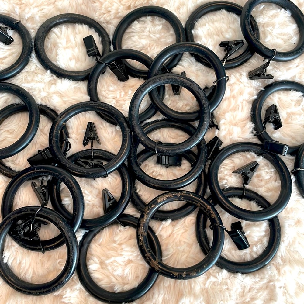 POTTERY BARN -  22 Antique Bronze Curtain Rings - Large